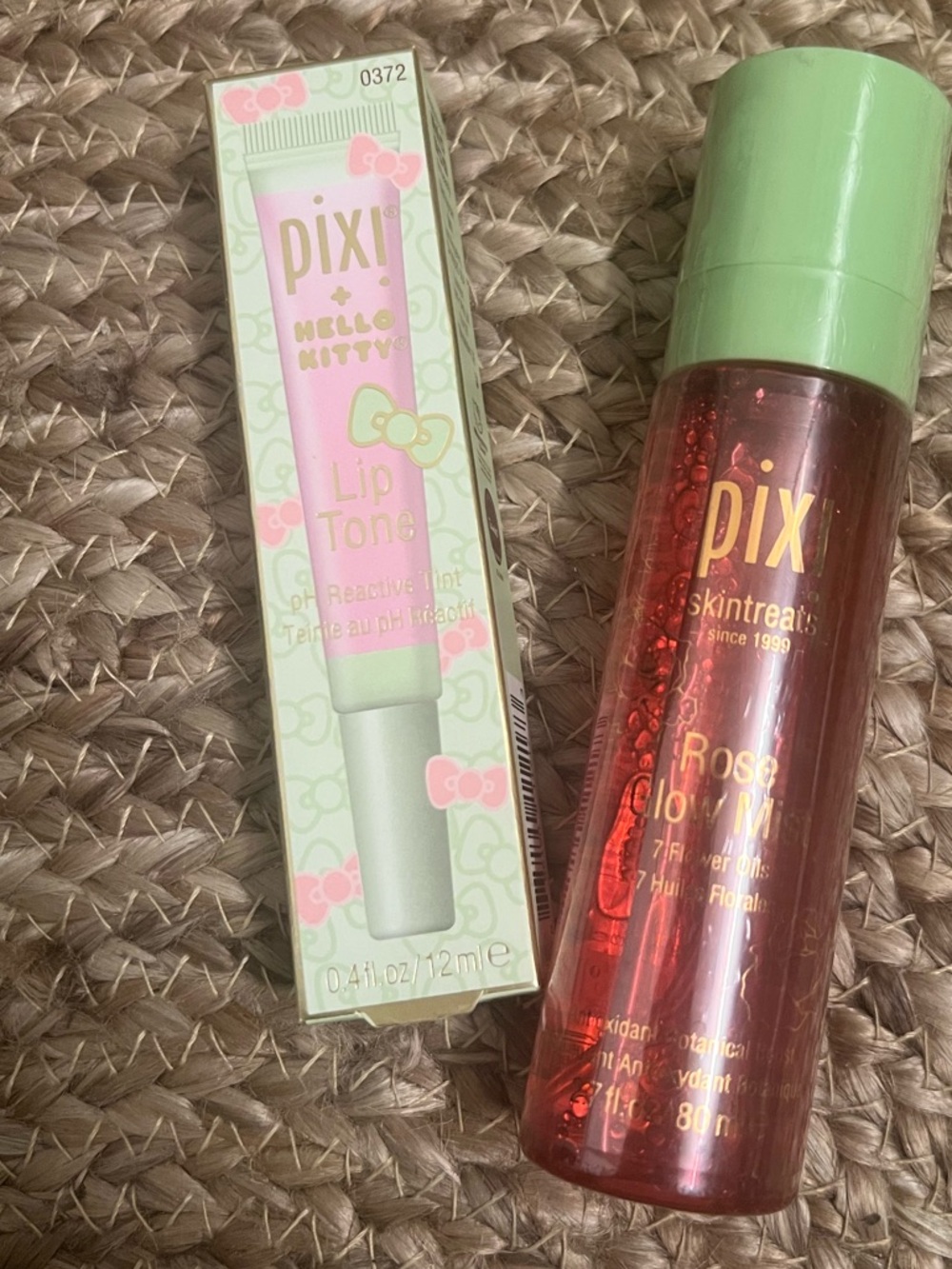 Pixi Rose Glow Mist & Lip Tone Duo - Pink and Green Beauty Makeup Skincare